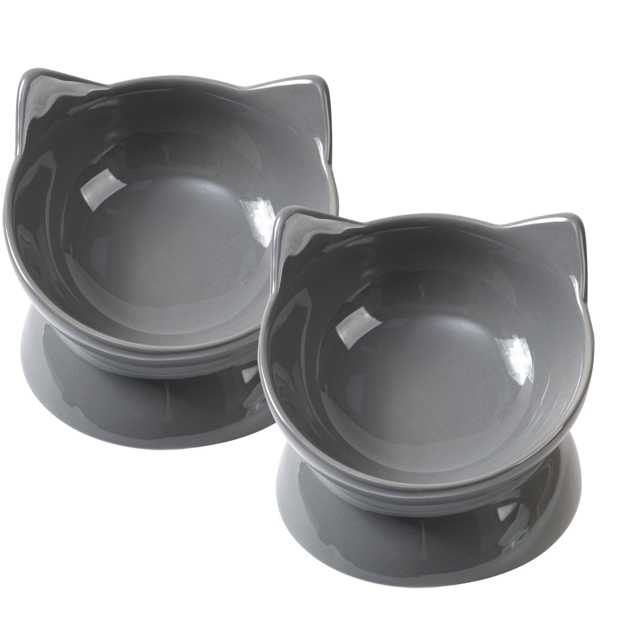 OSCAR TILT CAT BOWL SET OF TWO - GREY - Park Life Designs