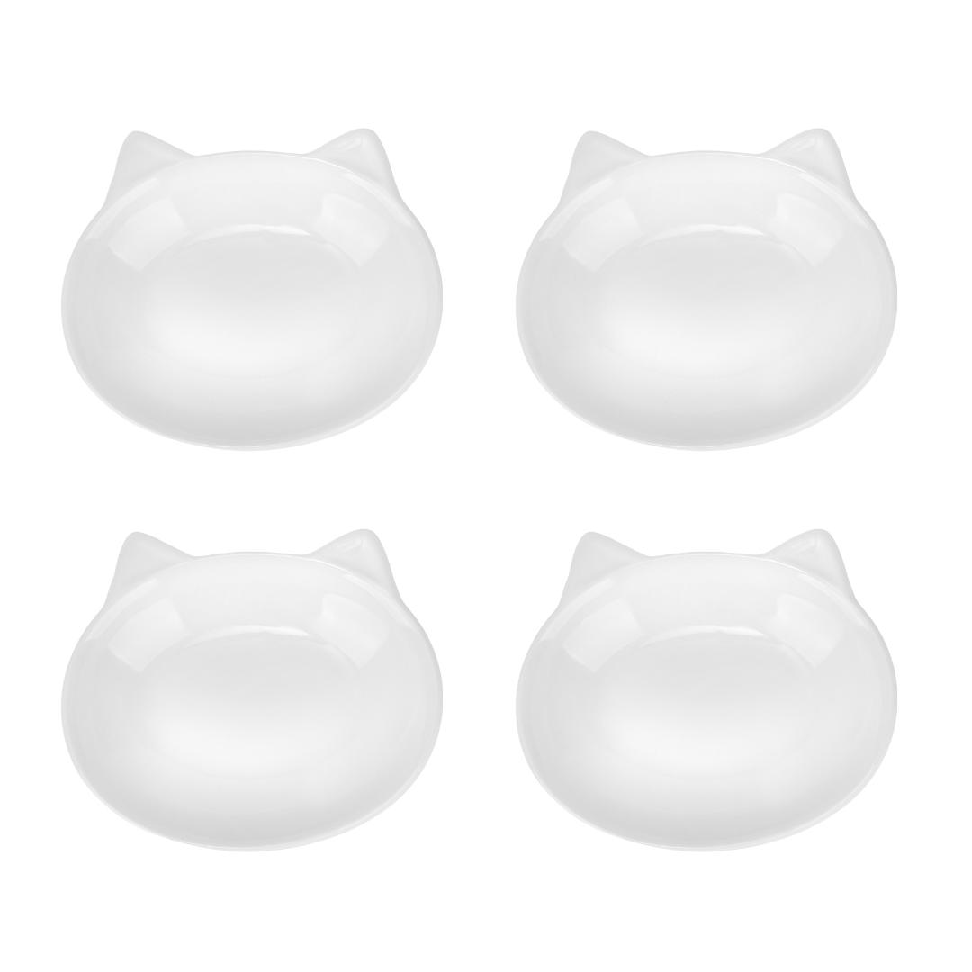 MILO CAT DISH SET OF 4 - WHITE