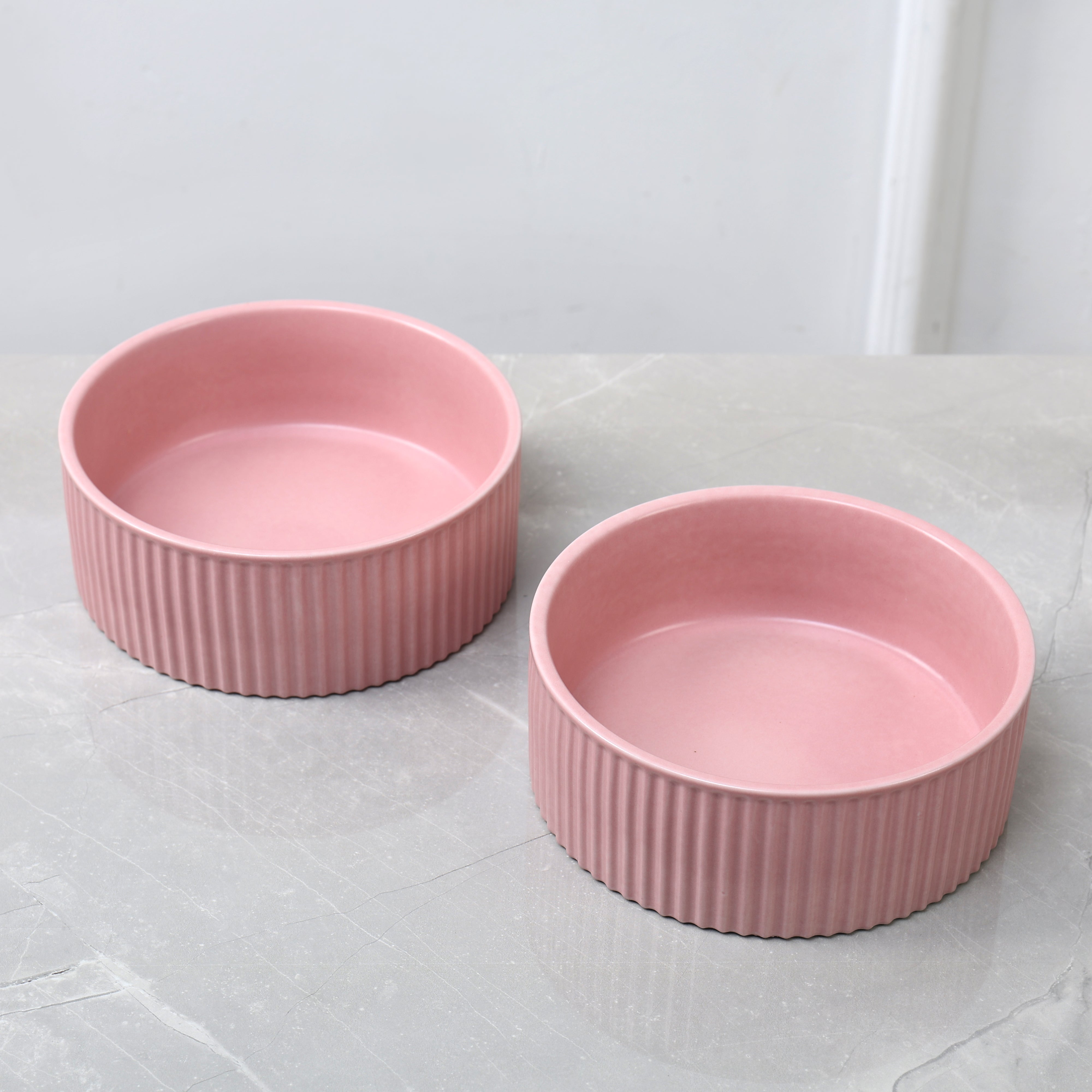 SET OF TWO JARDIN PET BOWLS - PINK