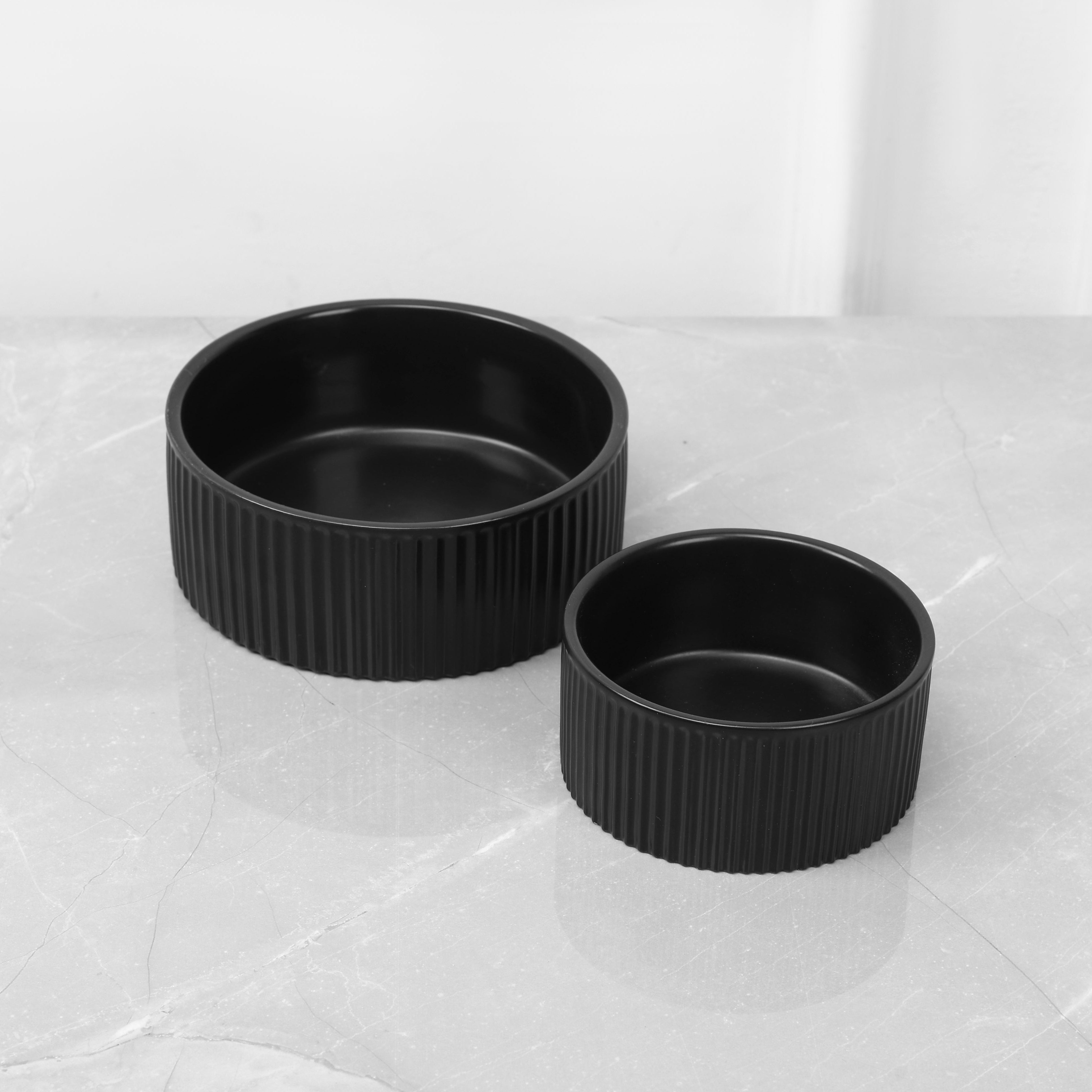 SET OF TWO JARDIN PET BOWLS - BLACK