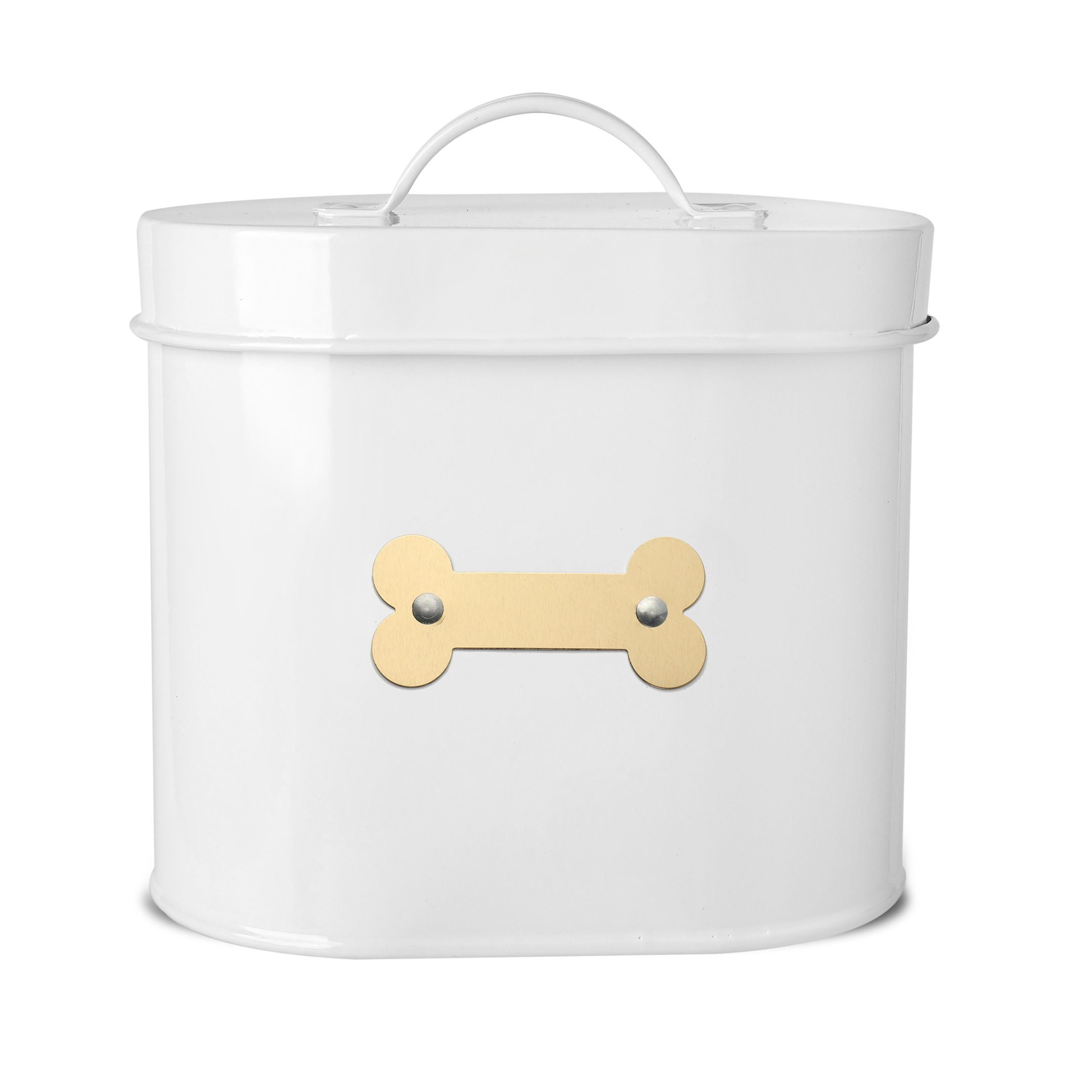 CHESHIRE OVAL PET TREAT CANISTER WHITE