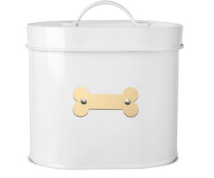 CHESHIRE OVAL PET TREAT CANISTER WHITE