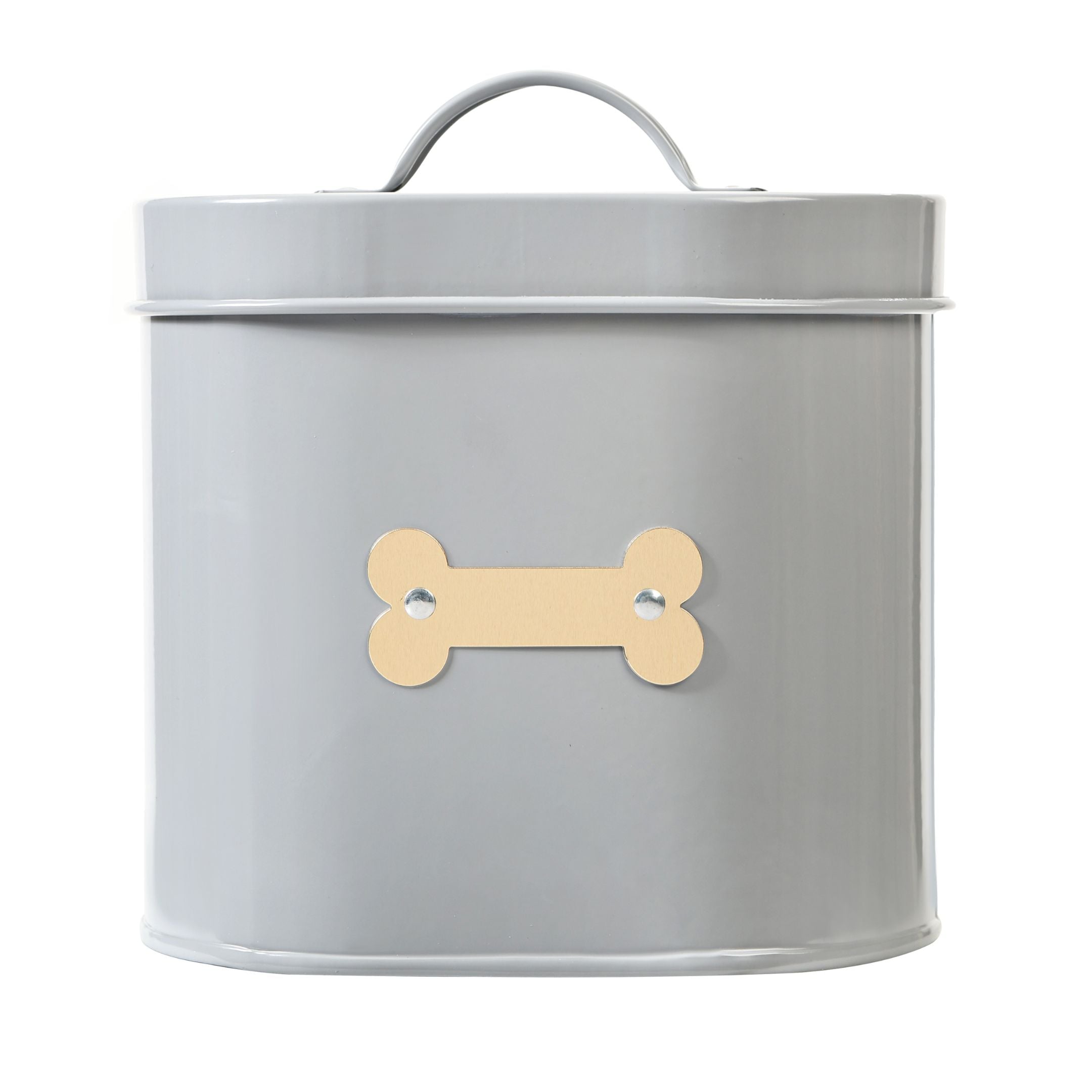 CHESHIRE OVAL PET TREAT CANISTER GREY