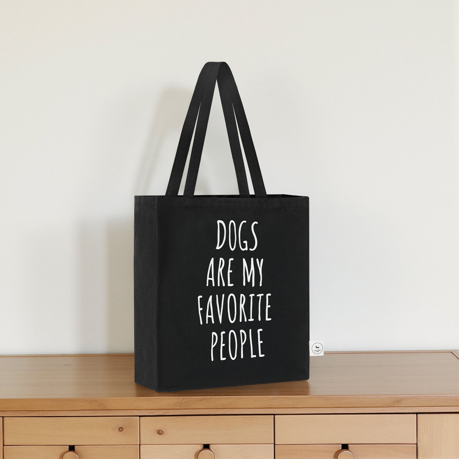 DOG ARE MY FAVE TOTE BAG - BLACK