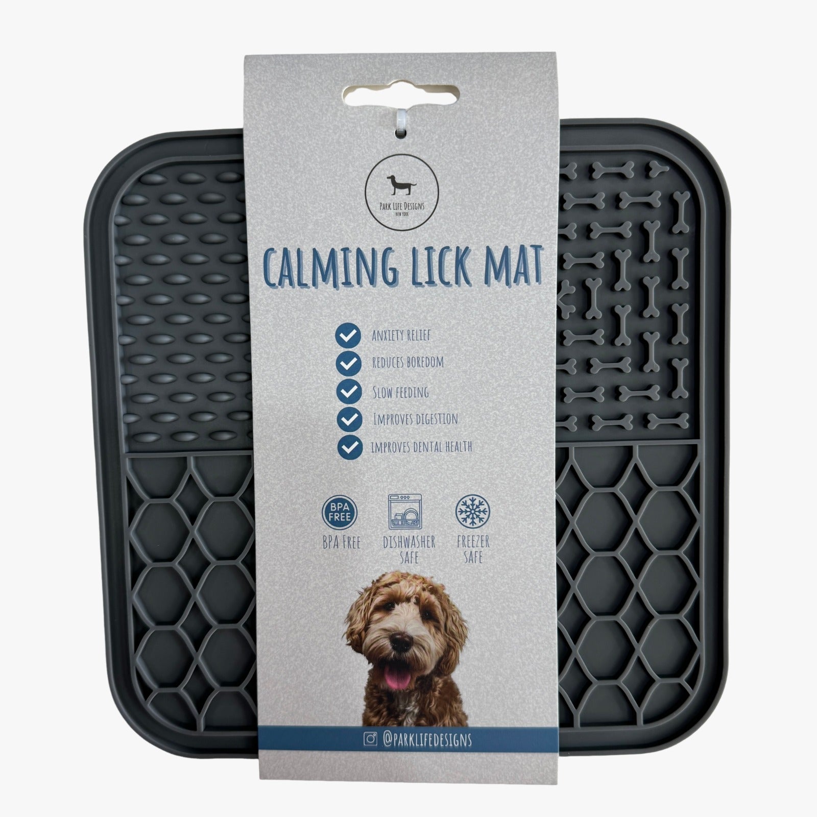 CALMING LICK MAT - DARK GREY