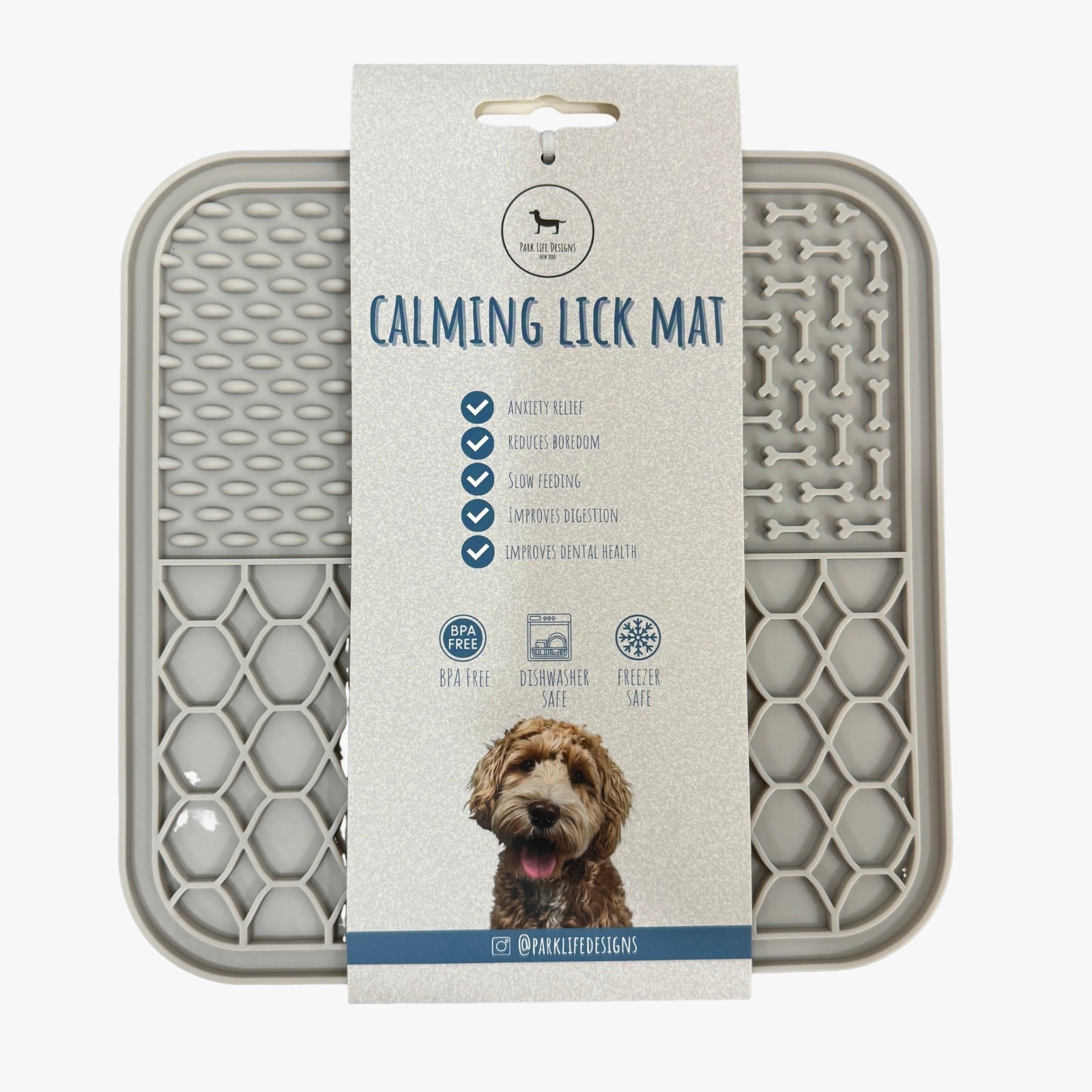 CALMING LICK MAT - LIGHT GREY