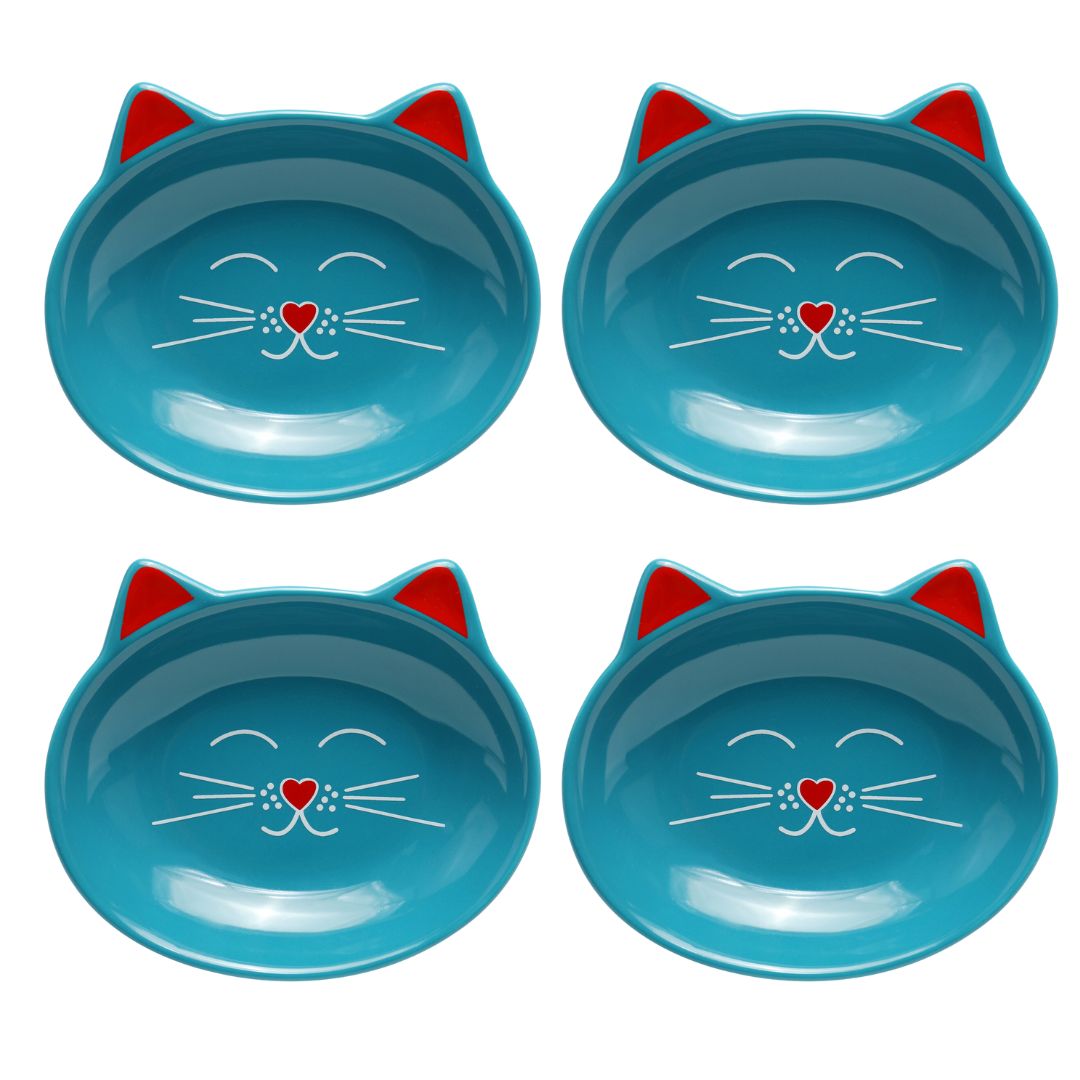 OSCAR CAT DISH SET OF 4 - BLUE - Park Life Designs