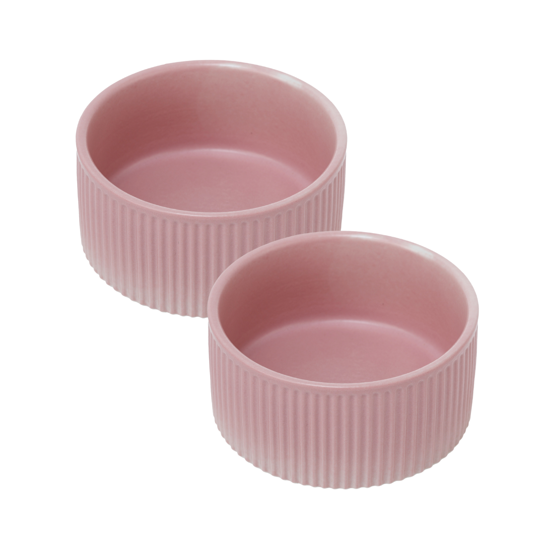 SET OF TWO JARDIN PET BOWLS - PINK